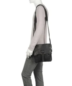 Submarine Umhängetasche fein genarbtes Rindsleder schwarz