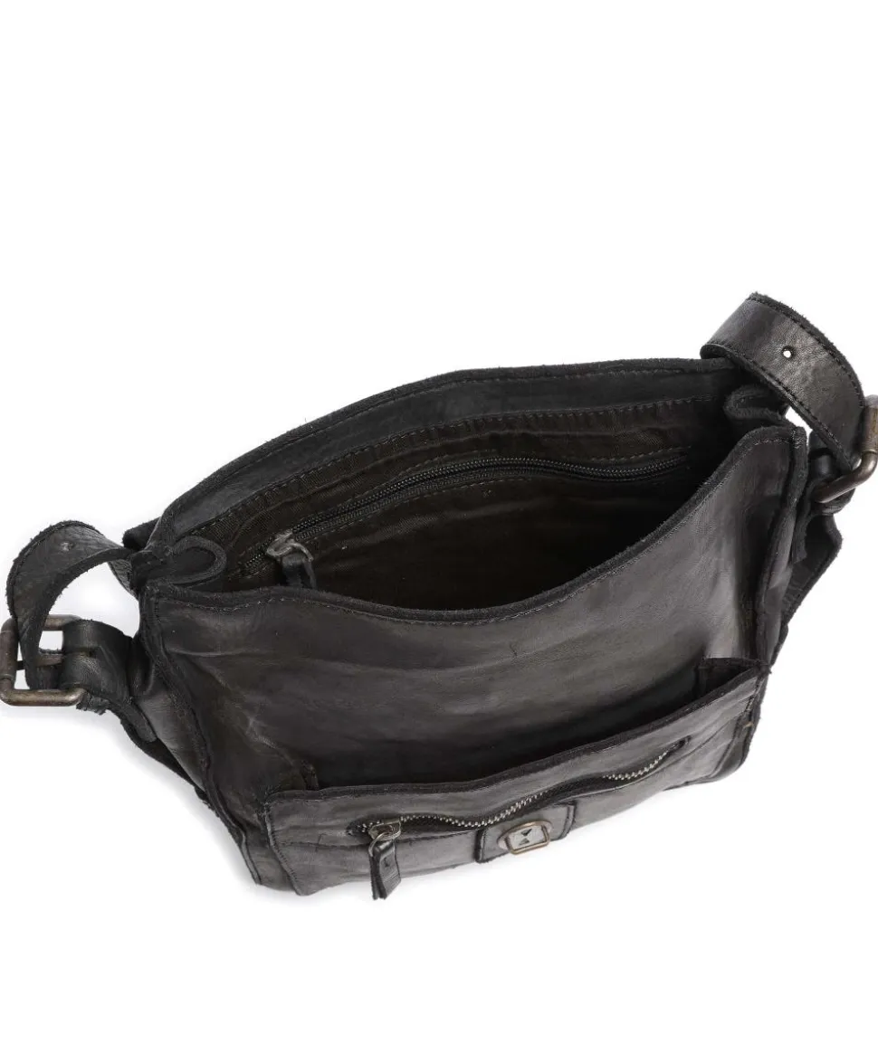 Submarine Umhängetasche fein genarbtes Rindsleder schwarz