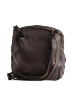 Submarine Umhängetasche genarbtes Leder dunkelbraun