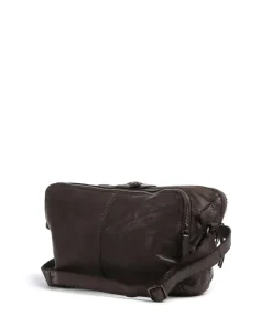 Submarine Umhängetasche genarbtes Leder dunkelbraun