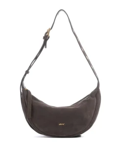 Suede By My Side Small Schultertasche aufgerautes Leder dunkelbraun