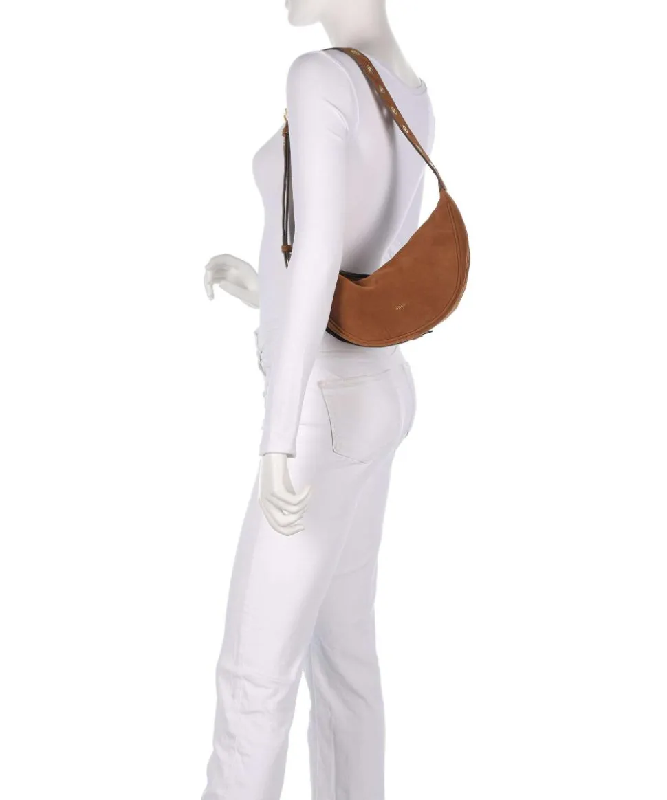 Suede By My Side Small Schultertasche aufgerautes Leder braun