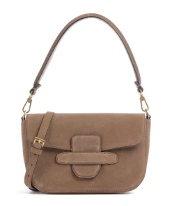 Suede Camilla Schultertasche aufgerautes Leder camel