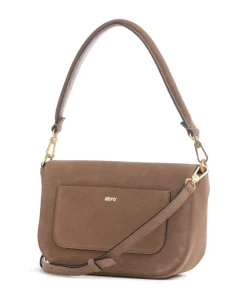 Suede Camilla Schultertasche aufgerautes Leder camel