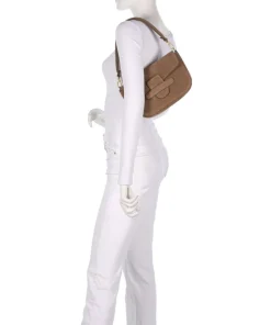 Suede Camilla Schultertasche aufgerautes Leder camel