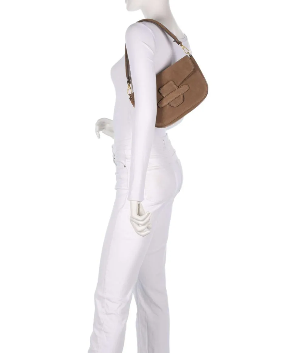 Suede Camilla Schultertasche aufgerautes Leder camel