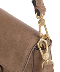 Suede Camilla Schultertasche aufgerautes Leder camel