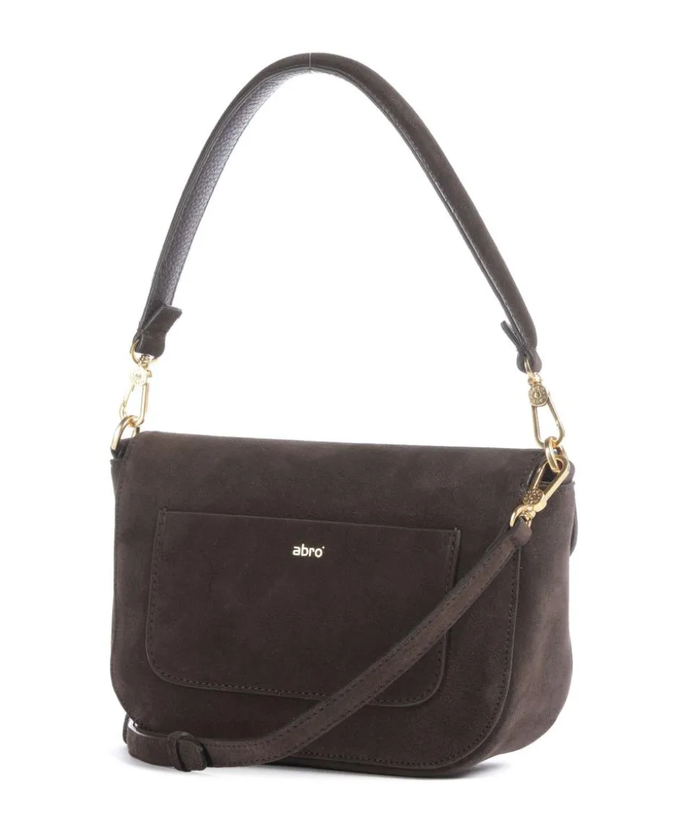 Suede Camilla Schultertasche aufgerautes Leder dunkelbraun