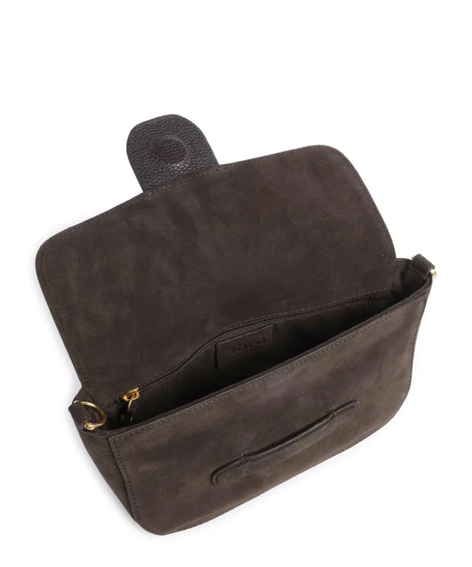 Suede Camilla Schultertasche aufgerautes Leder dunkelbraun