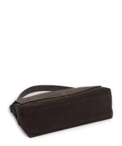 Suede Carina Beuteltasche aufgerautes Leder dunkelbraun