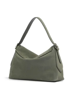 Suede Carina Beuteltasche aufgerautes Leder khaki