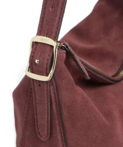 Suede Carina Beuteltasche aufgerautes Leder bordeaux