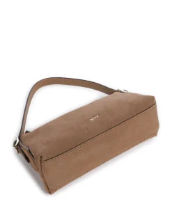 Suede Carina Schultertasche aufgerautes Leder camel
