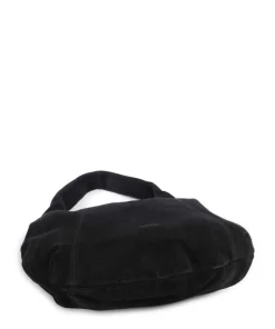 Suede Gabi Beuteltasche aufgerautes Rindsleder schwarz