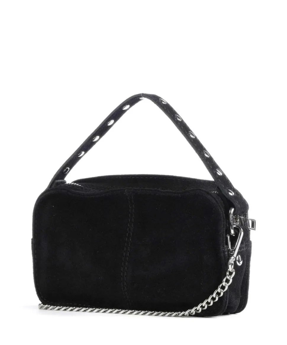 Suede Helena Umhängetasche aufgerautes Leder schwarz