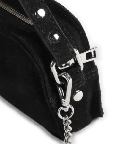 Suede Helena Umhängetasche aufgerautes Leder schwarz