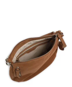 Suede Juna Beuteltasche aufgerautes Rindsleder braun