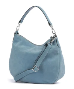 Suede Juna Beuteltasche aufgerautes Rindsleder blau