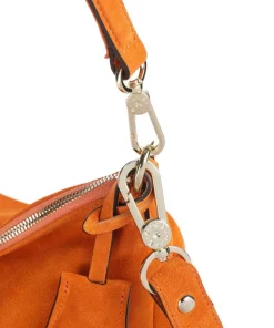Suede Juna Beuteltasche aufgerautes Rindsleder orange