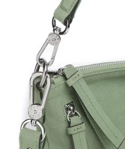 Suede Juna Beuteltasche aufgerautes Rindsleder grün