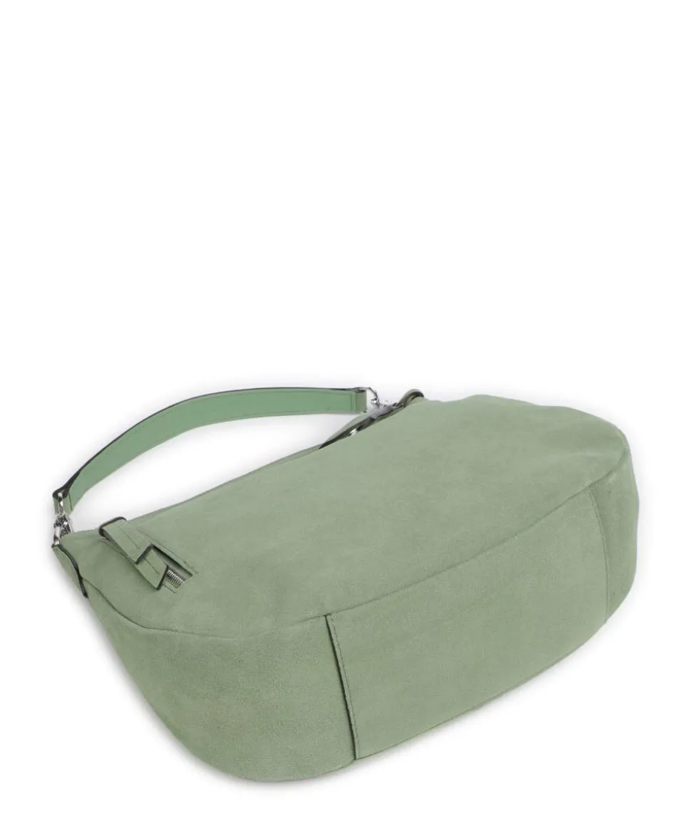 Suede Juna Beuteltasche aufgerautes Rindsleder grün
