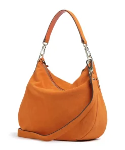 Suede Juna Small Beuteltasche aufgerautes Leder orange