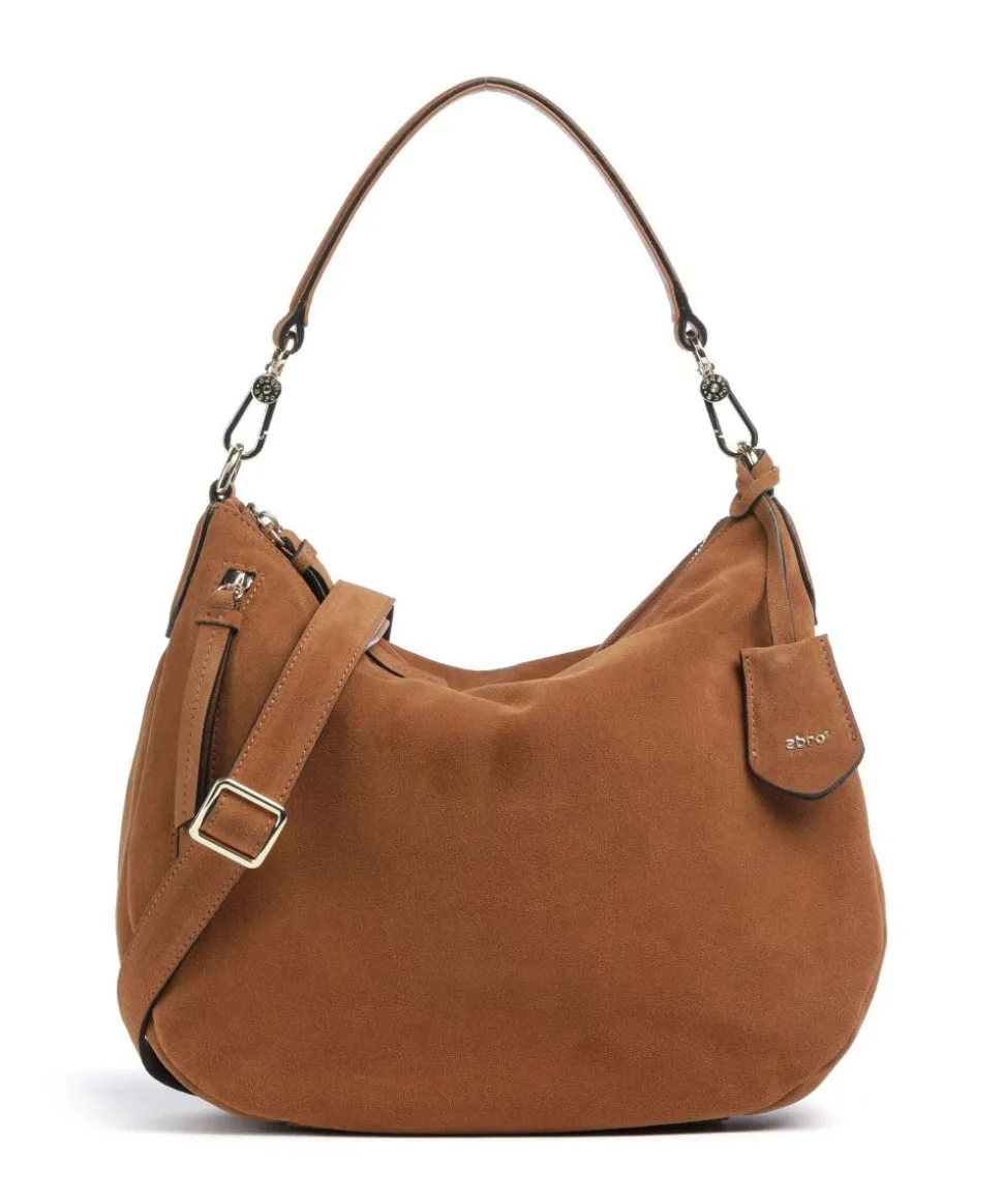 Suede Juna Small Beuteltasche aufgerautes Leder braun