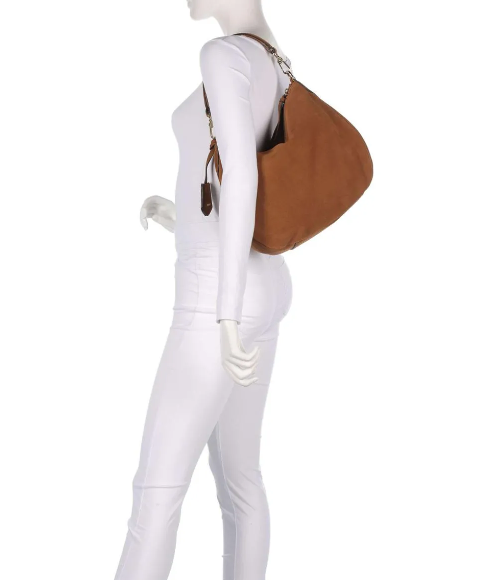 Suede Juna Small Beuteltasche aufgerautes Leder braun