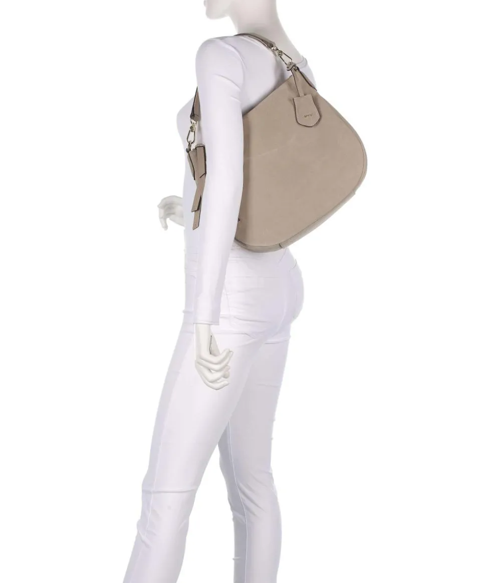 Suede Juna Small Beuteltasche aufgerautes Leder beige