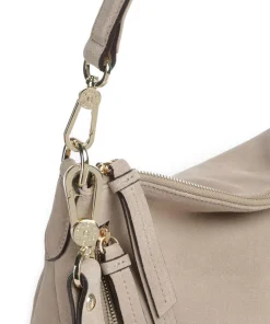 Suede Juna Small Beuteltasche aufgerautes Leder beige