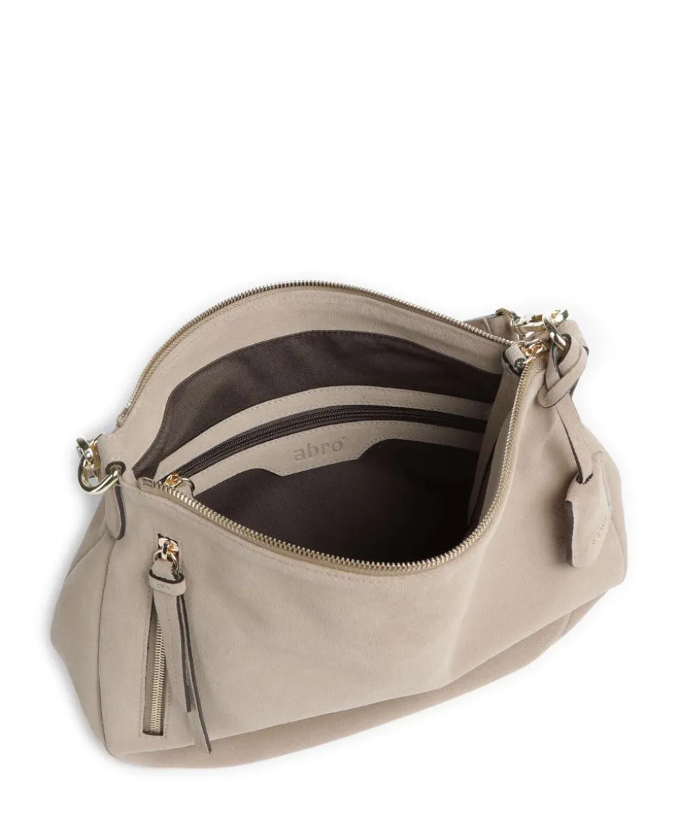 Suede Juna Small Beuteltasche aufgerautes Leder beige