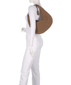 Suede Weaving Nana Small Beuteltasche aufgerautes Leder camel