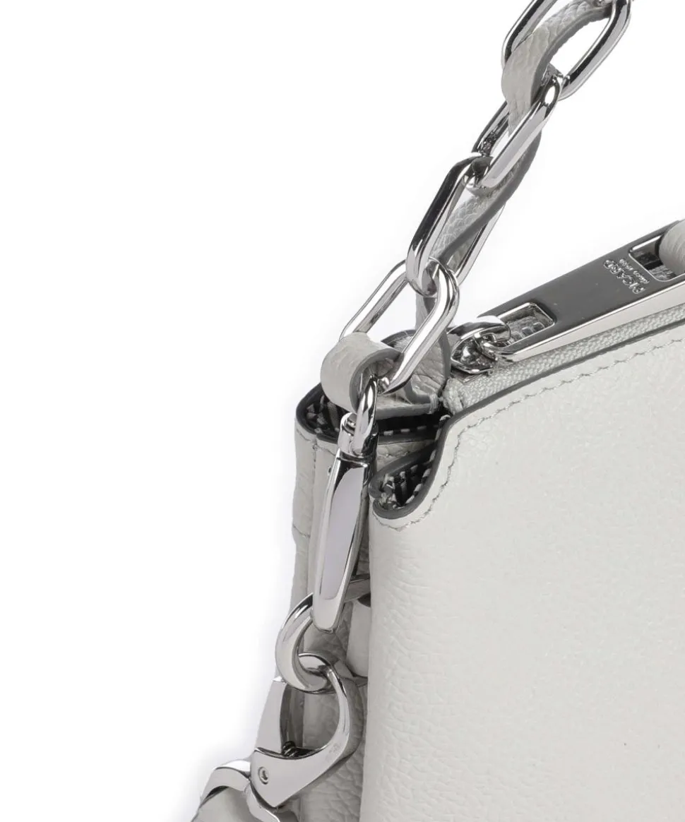 Sugar Pop Schultertasche genarbtes Rindsleder hellgrau