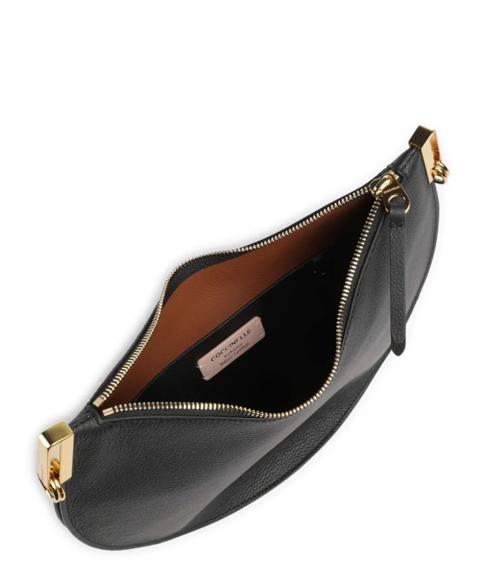 Sunup Beuteltasche genarbtes Leder schwarz