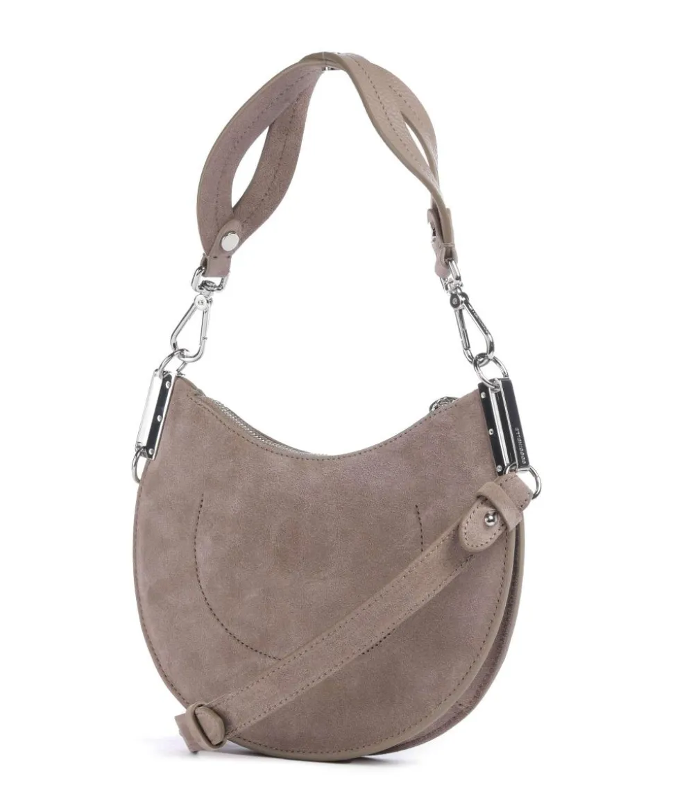 Sunup Suede Schultertasche aufgerautes Rindsleder taupe