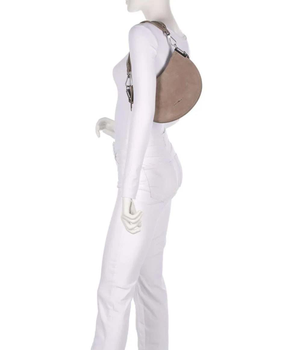 Sunup Suede Schultertasche aufgerautes Rindsleder taupe