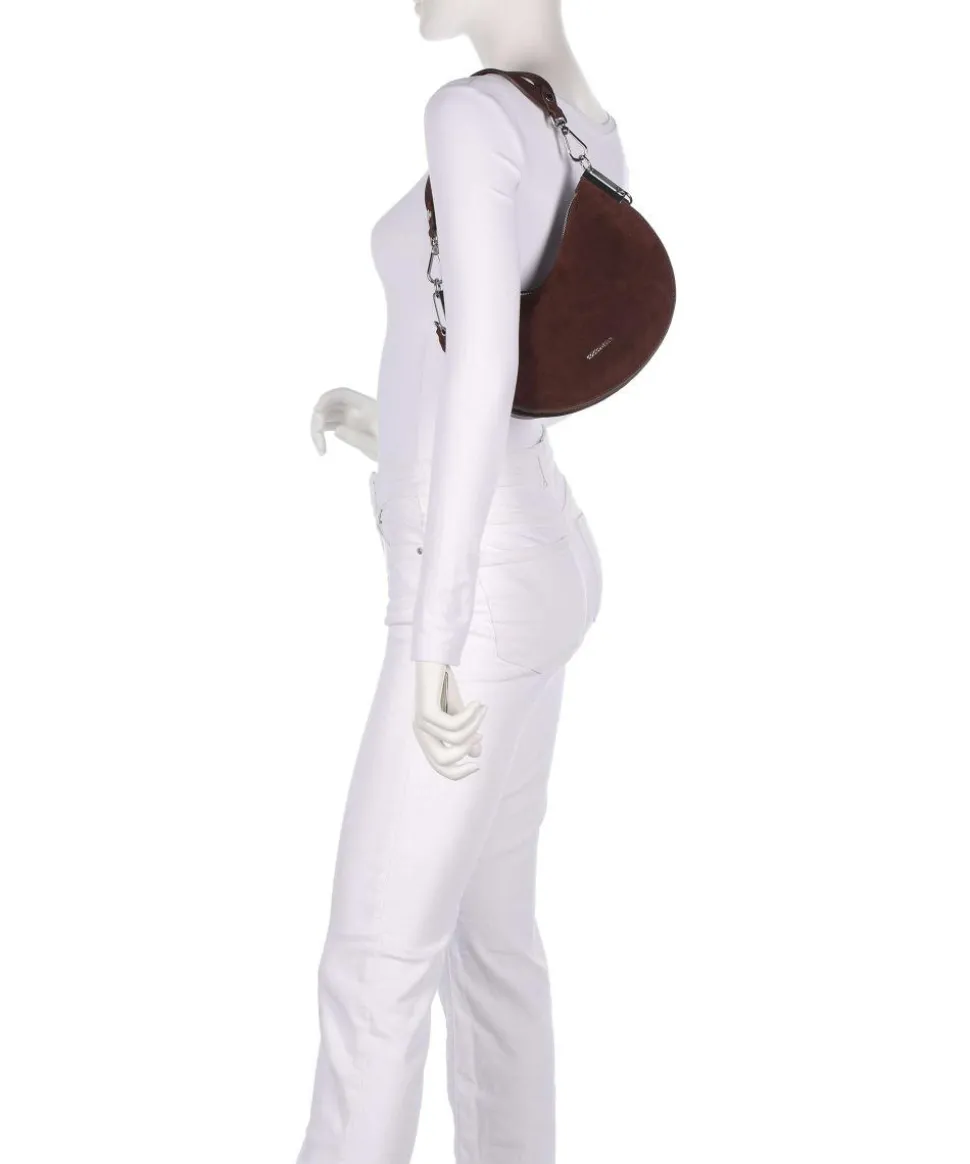 Sunup Suede Schultertasche aufgerautes Rindsleder dunkelbraun