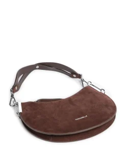 Sunup Suede Schultertasche aufgerautes Rindsleder dunkelbraun