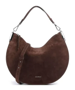 Sunup Suede Schultertasche aufgerautes Rindsleder dunkelbraun