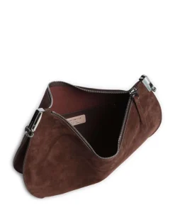 Sunup Suede Schultertasche aufgerautes Rindsleder dunkelbraun