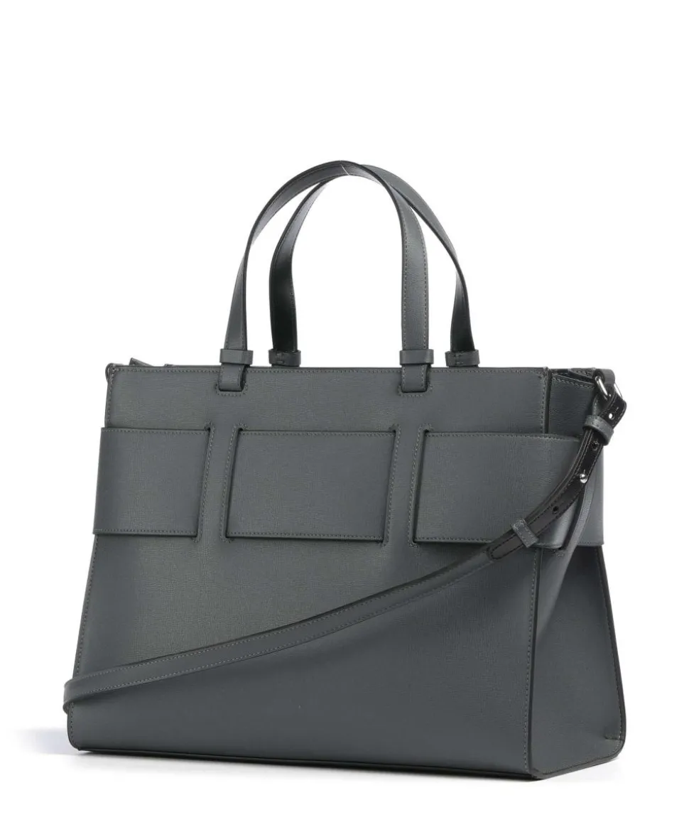 Susie Handtasche Lederimitat dunkelgrau