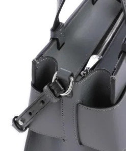 Susie M Handtasche Lederimitat dunkelgrau