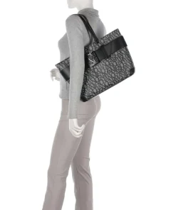 Susie M Shopper Lederimitat beige/schwarz