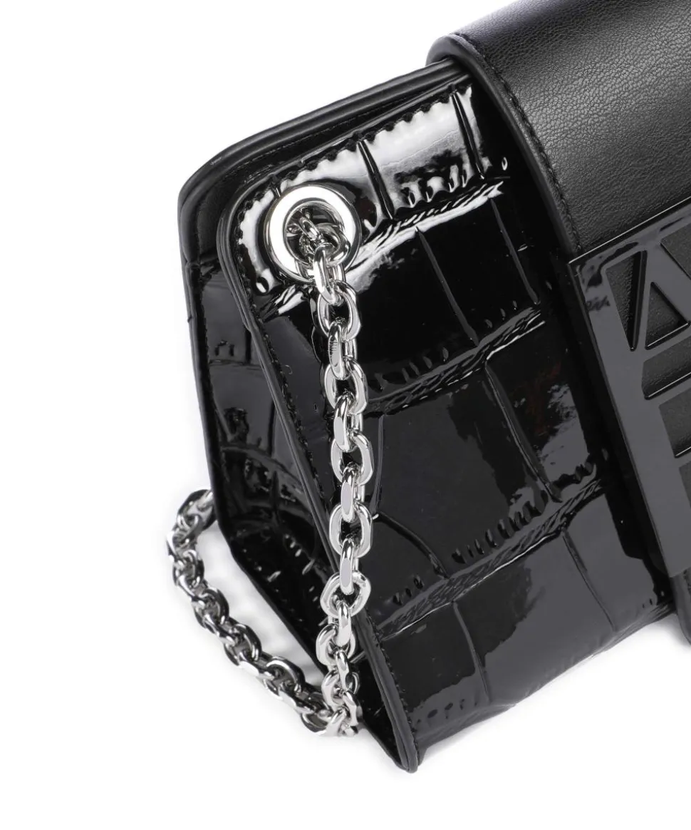 Susie Mini Schultertasche Lederimitat schwarz