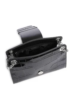 Susie Mini Schultertasche Lederimitat schwarz