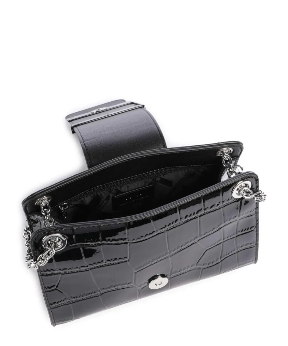 Susie Mini Schultertasche Lederimitat schwarz