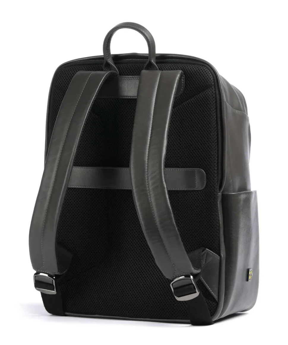 Sydney Laptop-Rucksack 15″ genarbtes Kalbsleder dunkelgrau