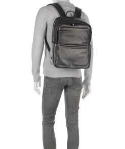 Sydney Laptop-Rucksack 15″ genarbtes Kalbsleder dunkelgrau