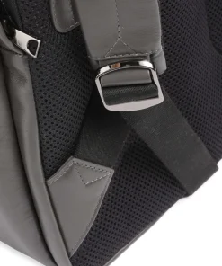 Sydney Laptop-Rucksack 15″ genarbtes Kalbsleder dunkelgrau