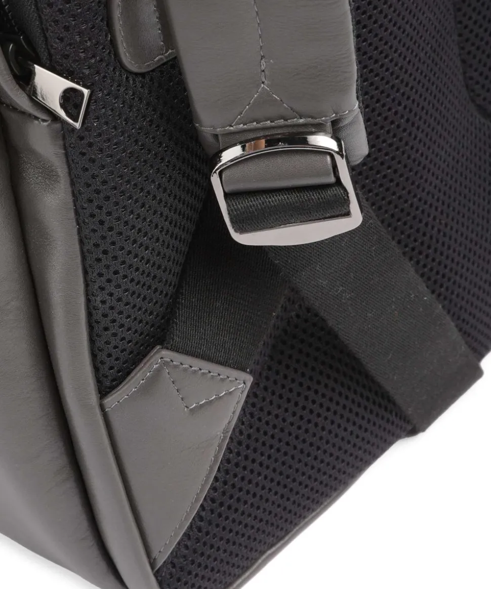 Sydney Laptop-Rucksack 15″ genarbtes Kalbsleder dunkelgrau